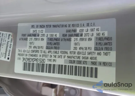 2023 Mazda Cx-30 2.5 S Preferred z USA, uszkodzony, nr VIN 3MVDMBCM0PM515280